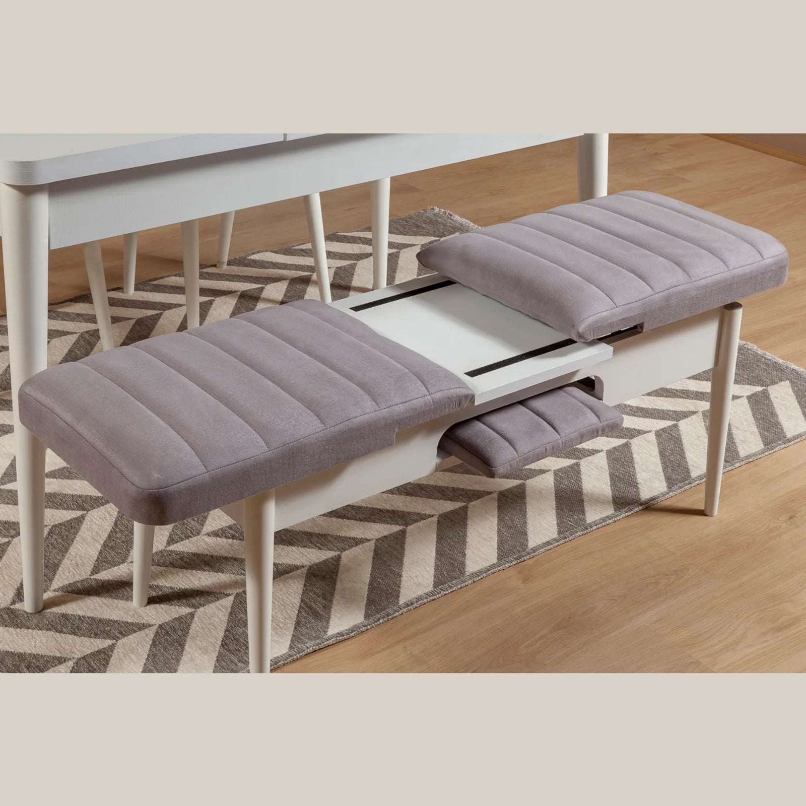 Sembol Bench Beyaz Soho Gri görsel 2