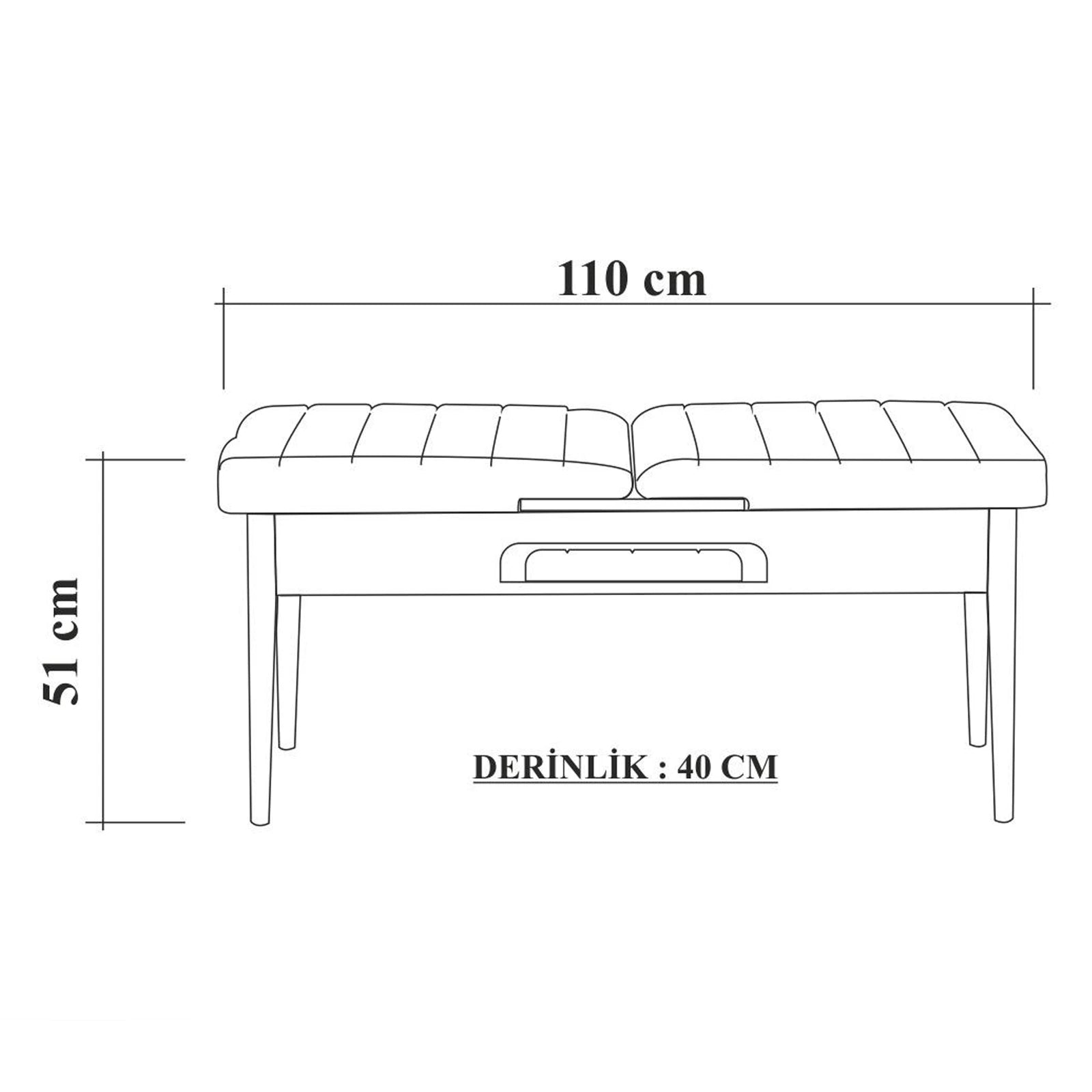 Sembol Bench Ceviz Taş görsel 8