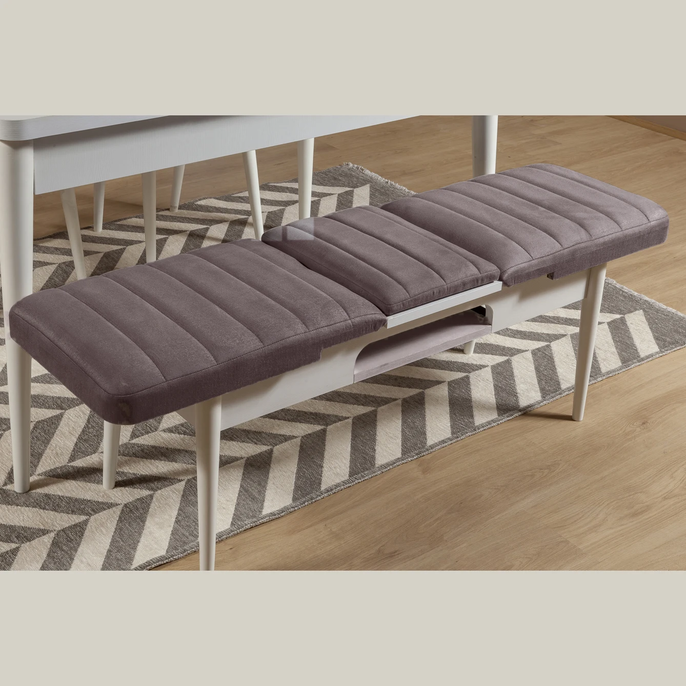 Sembol Bench Beyaz Soho Antrasit